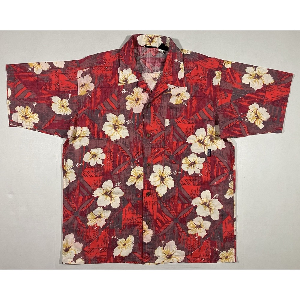 Vintage Patagonia Hawaiian Shirt Mens Small Floral Tropical Red Hong Kong